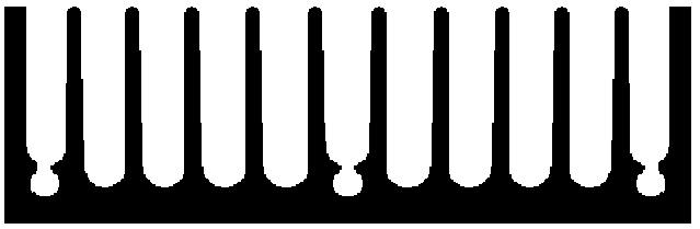 dissipatore in alluminio in sezione