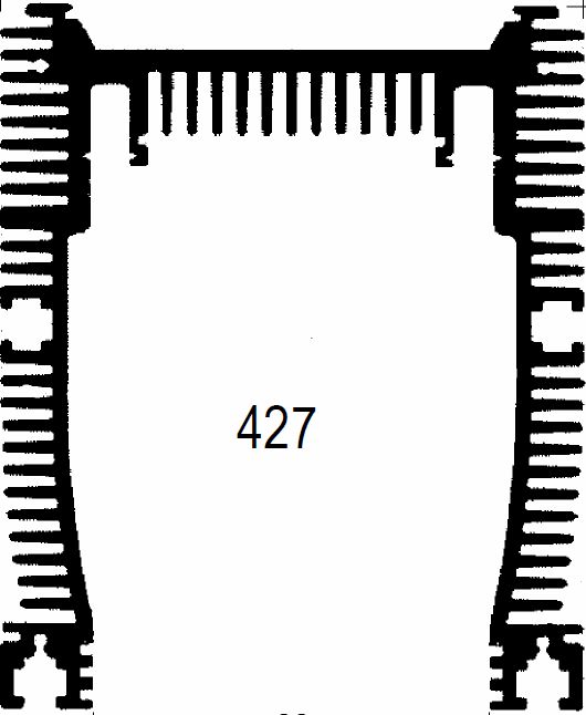 dissipatore in alluminio in sezione